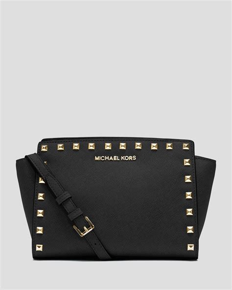 michael kors medium selma studded crossbody|Michael Kors selma medium black.